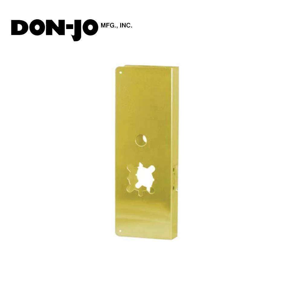 Don-Jo - 25-PB-CW - Wrap Around Plate 22 Gauge Steel 15 Height and 5-1/8 Width with 2-3/4 Backset - PB (Bright Brass Finish-605)
