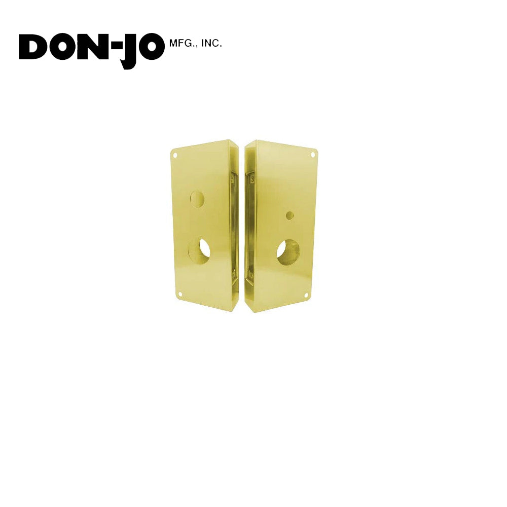 Don-Jo - 4020T-LHR-PB-CW - Wrap Around Plate 22 Gauge Steel 12 Height and 5-1/8 Width with 2-3/4 Backset - PB ((Bright Brass Finish-605)