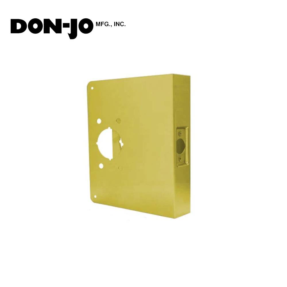 Don-Jo - 4500-PB-CW - Wrap Around Plate 22 Gauge Steel 9 Height and 4-3/4 Width with 2-3/4 Backset - PB (Bright Brass Finish-605)