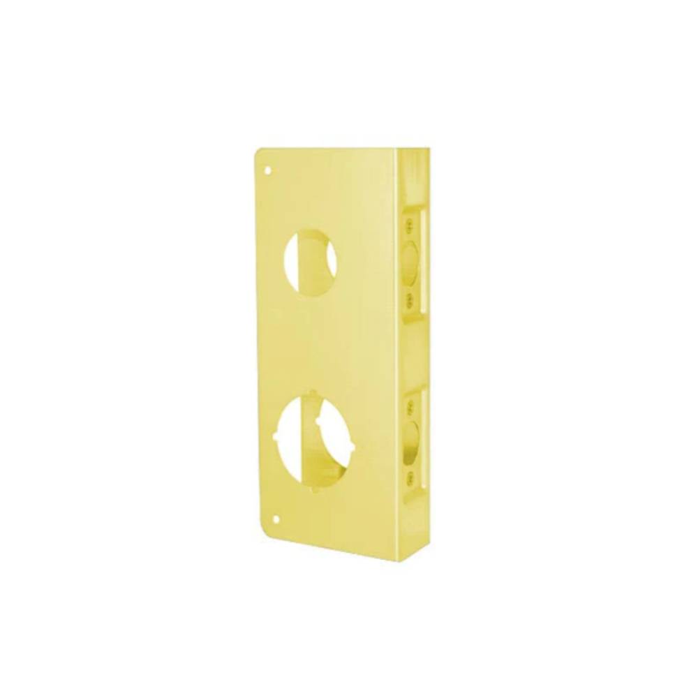 Don-Jo - 481-AB-CW - Wrap Around Plate for Double Locks 22 Gauge Steel 9 Height and 4-1/4 Width with 2-3/4 Backset - AB (Satin Brass Finish-609)