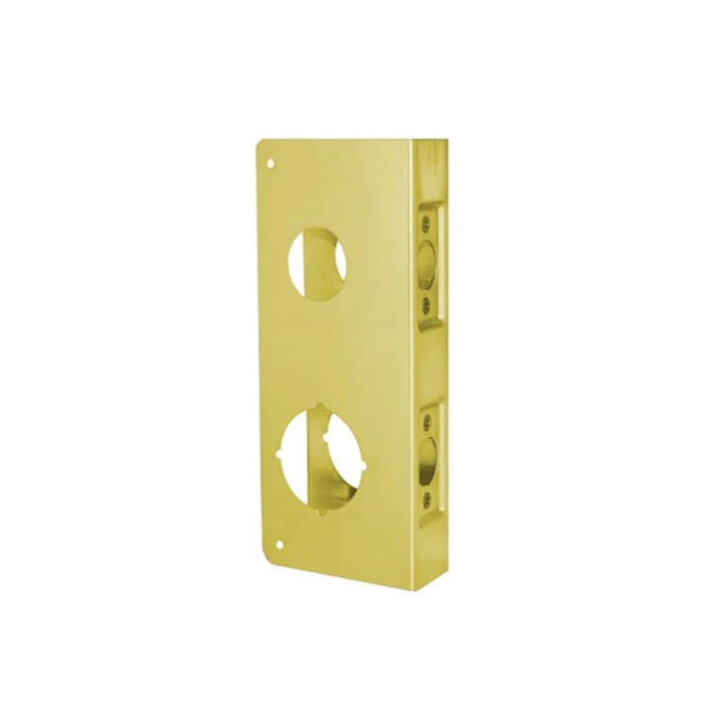 Don-Jo - 484-PB-CW - Wrap Around Plate for Double Locks 22 Gauge Steel 9 Height and 4-1/4 Width with 2-3/4 Backset - PB (Bright Brass Finish-605)