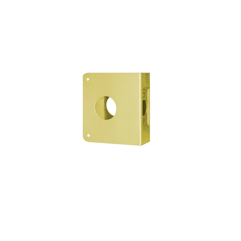 Don-Jo - 5-PB-CW - Wrap Around Plate with 22 Gauge Steel 4 Width and 4.5 Height - 2-3/8 Backset - PB (Bright Brass Finish-605)