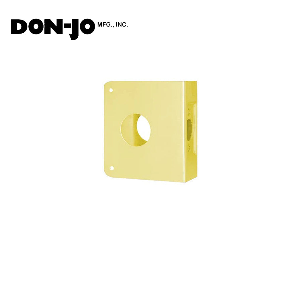 Don-Jo - 6-AB-CW - Wrap Around Plate with 22 Gauge Steel, 4 Width and 4-1/2 Height - 2-3/8 Backset - AB (Satin Brass Finish-609)