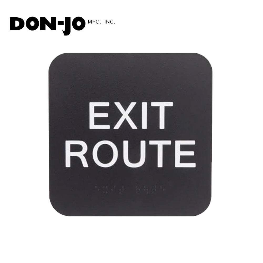 Don-Jo - HS-9090-34 - A.D.A. Sign 6 Width and 6 Length Raised Lettering - White on Black