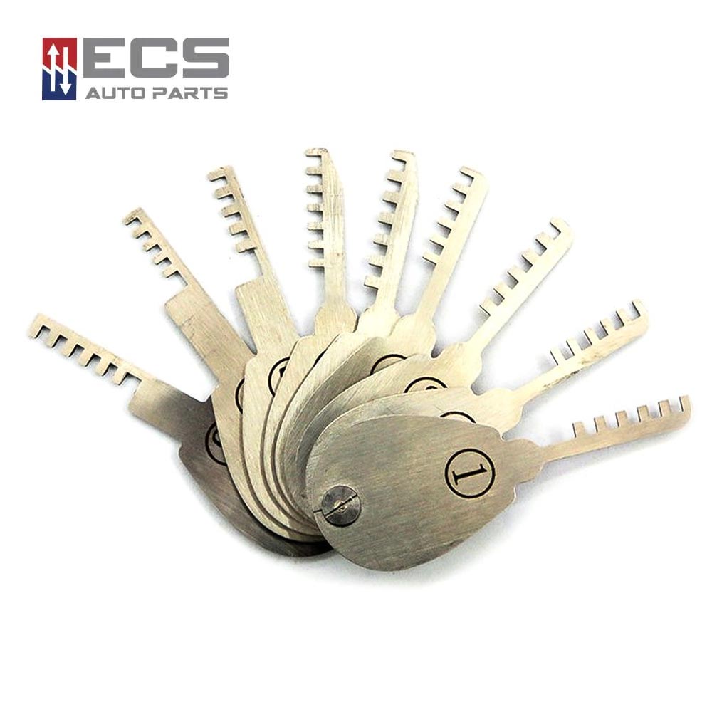ECS AUTO PARTS Comb Lock Pick Keychain Tool 9 in One