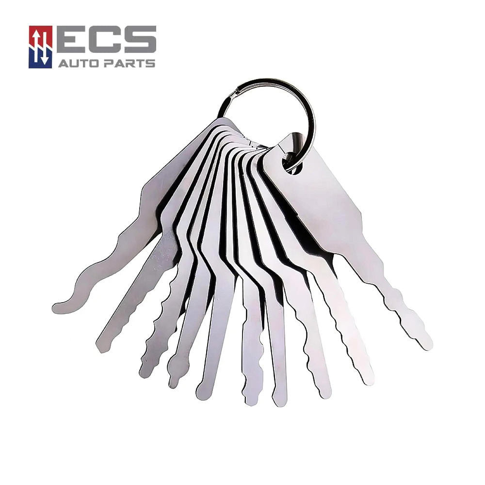 ECS AUTO PARTS Jiggler Lock Pick Keychain Tool 10 in One