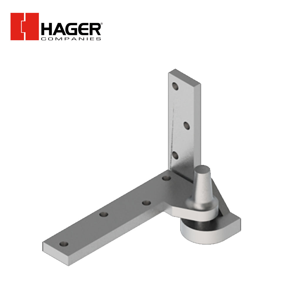 HAGER - 497 - Full Mortise Ball Bearing Adjustable Bottom Pivot Hinge - Forged Bronze - Left-Handed - 626 (Satin Chrome)