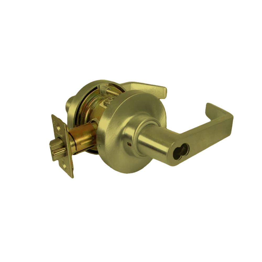Marks USA - 195RF - Storeroom Function Cylindrical Lock - Schlage FSIC Less Core- American Lever 6-Pin - 3-7/16 Rose Diameter - 2-3/4 Backset - Non-Handed - F86 ANSI - Grade 1 - Bright Brass