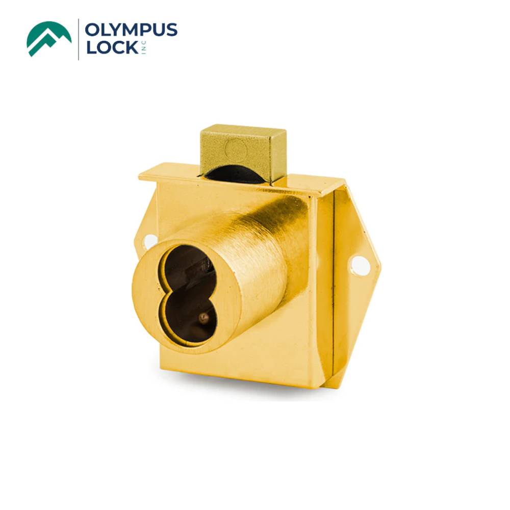 OLYMPUS LOCK - 725MD - Small Format (BEST) IC Core Mortise Deadbolt Drawer Lock - 1-1/16 Inch Cylinder Length - Optional Key Retaining - Optional Handed - US4 (Satin Brass-606)