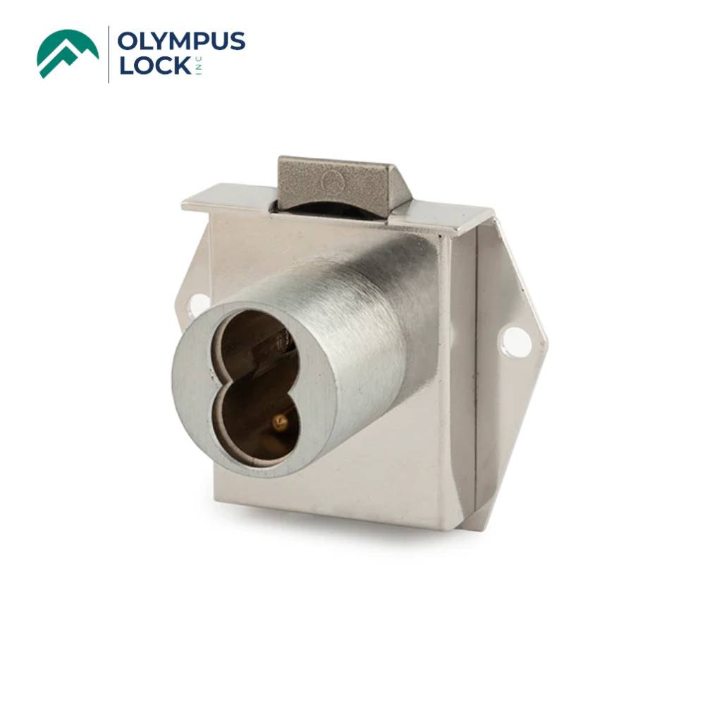 OLYMPUS LOCK - 725ML - Small Format (BEST) IC Core Mortise Latch Door & Drawer Cabinet Lock - Optional Reverse Latch - Optional Cylinder Length - Optional Handed - US26D (Satin Chrome-626)