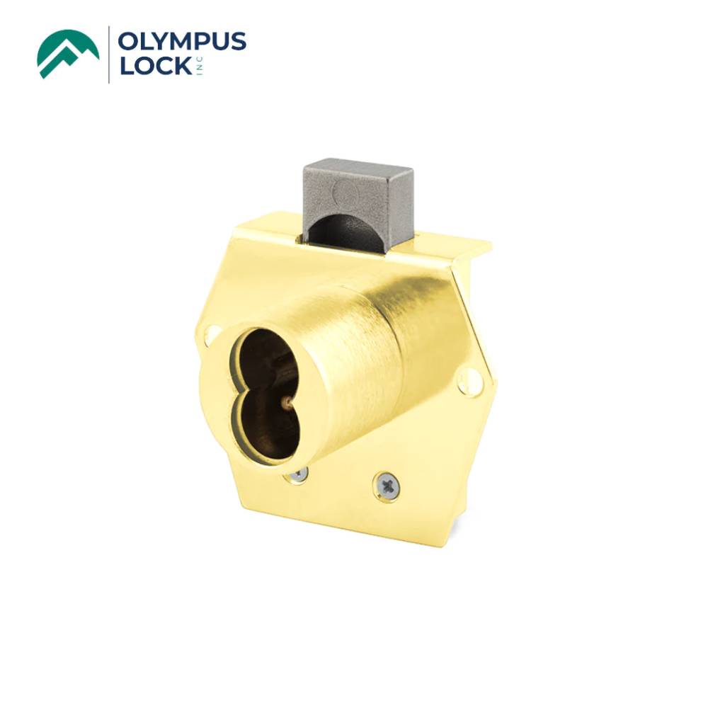 OLYMPUS LOCK - 725RD - Small Format (BEST) IC Core Deadbolt Door & Drawer Cabinet Lock - Optional Key Retaining - 1-1/16 Inch Cylinder Length - Optional Handed - US3 (Polished Brass-605)