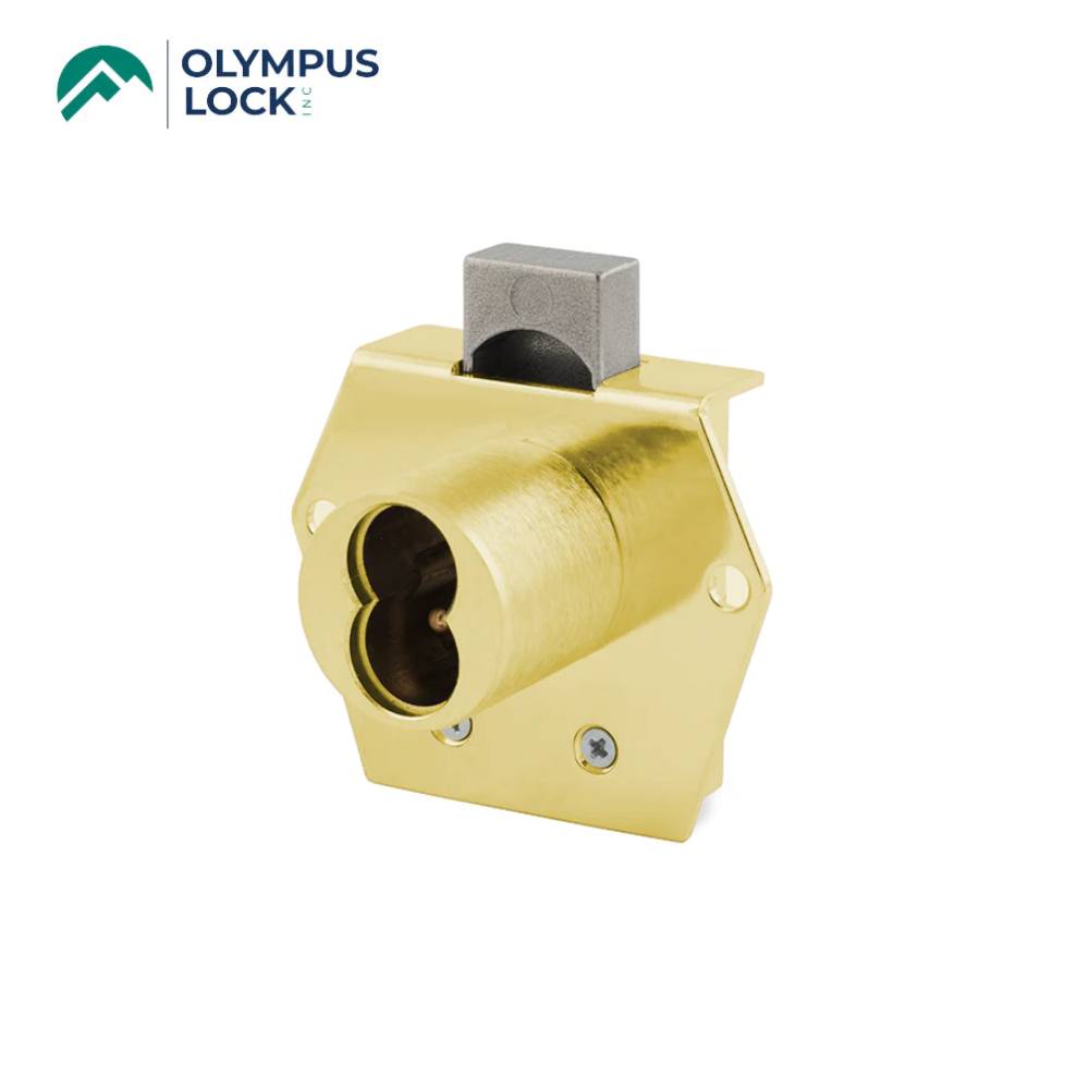 OLYMPUS LOCK - 725RD - Small Format (BEST) IC Core Deadbolt Door & Drawer Cabinet Lock - Optional Key Retaining - 1-1/16 Inch Cylinder Length - Optional Handed - US4 (Satin Brass-606)