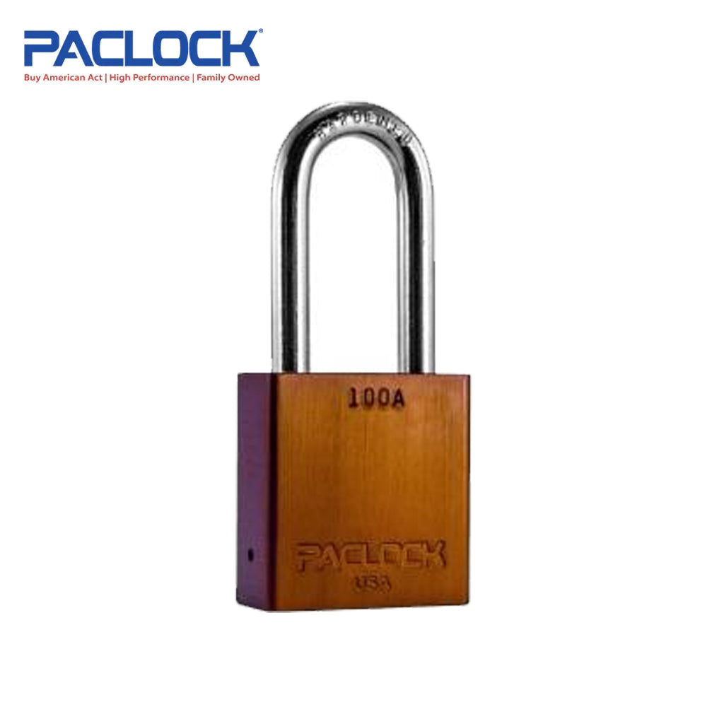 PACLOCK Medium-Duty Aluminum Padlock with 3/4 Inch Shackle Spread and M1 Keyway 100A Series - Hardened Steel Shackles