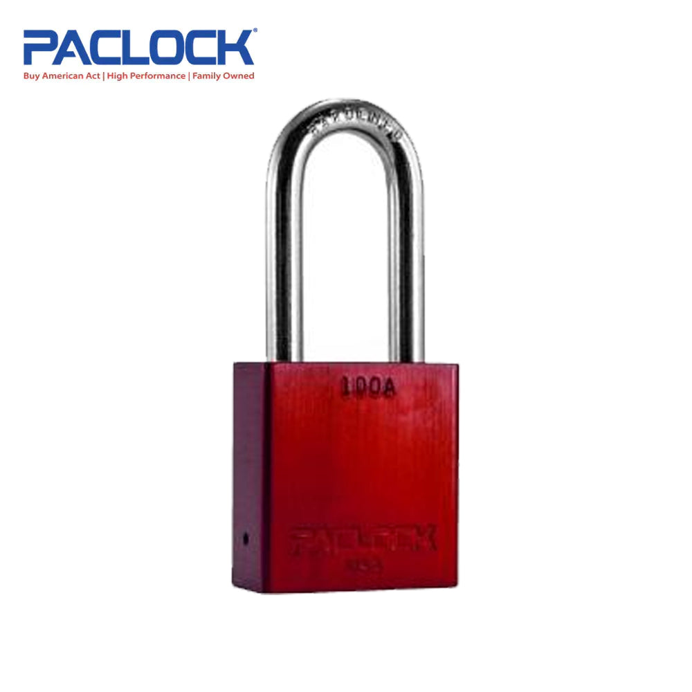 PACLOCK Medium-Duty Aluminum Padlock with 3/4 Inch Shackle Spread and M1 Keyway 100A Series - Hardened Steel Shackles