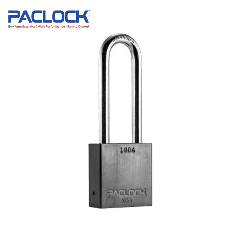 PACLOCK Medium-Duty Aluminum Padlock with 3/4 Inch Shackle Spread and M1 Keyway 100A Series - Hardened Steel Shackles