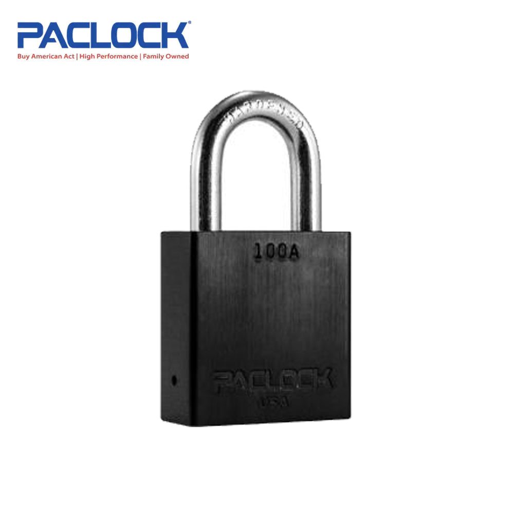 PACLOCK Medium-Duty Aluminum Padlock with 3/4 Inch Shackle Spread and M1 Keyway 100A Series - Hardened Steel Shackles