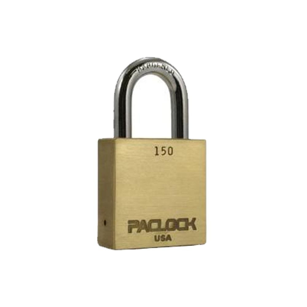 PACLOCK Medium-Duty Brass Padlock with Brass Finish and 3/4 Inch Shackle Spread 150 Series