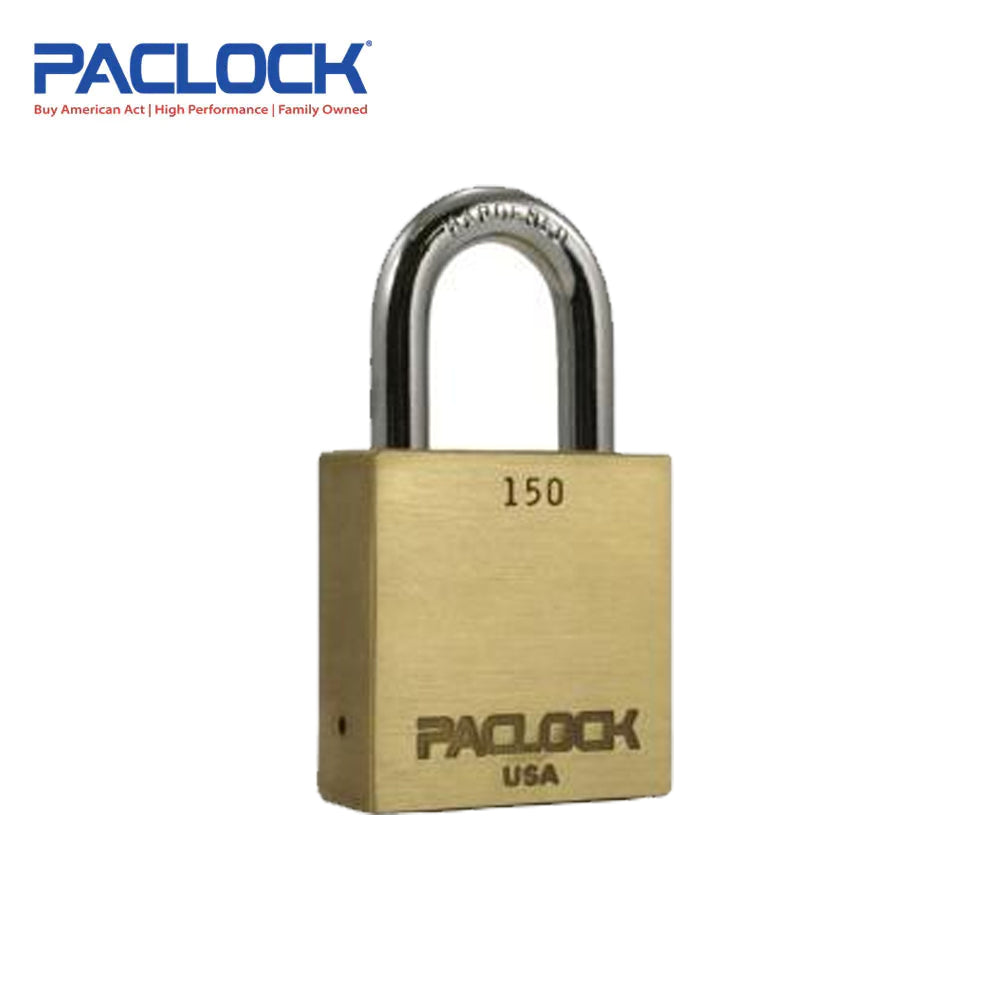 PACLOCK Medium-Duty Brass Padlock with Brass Finish and 3/4 Inch Shackle Spread 150 Series