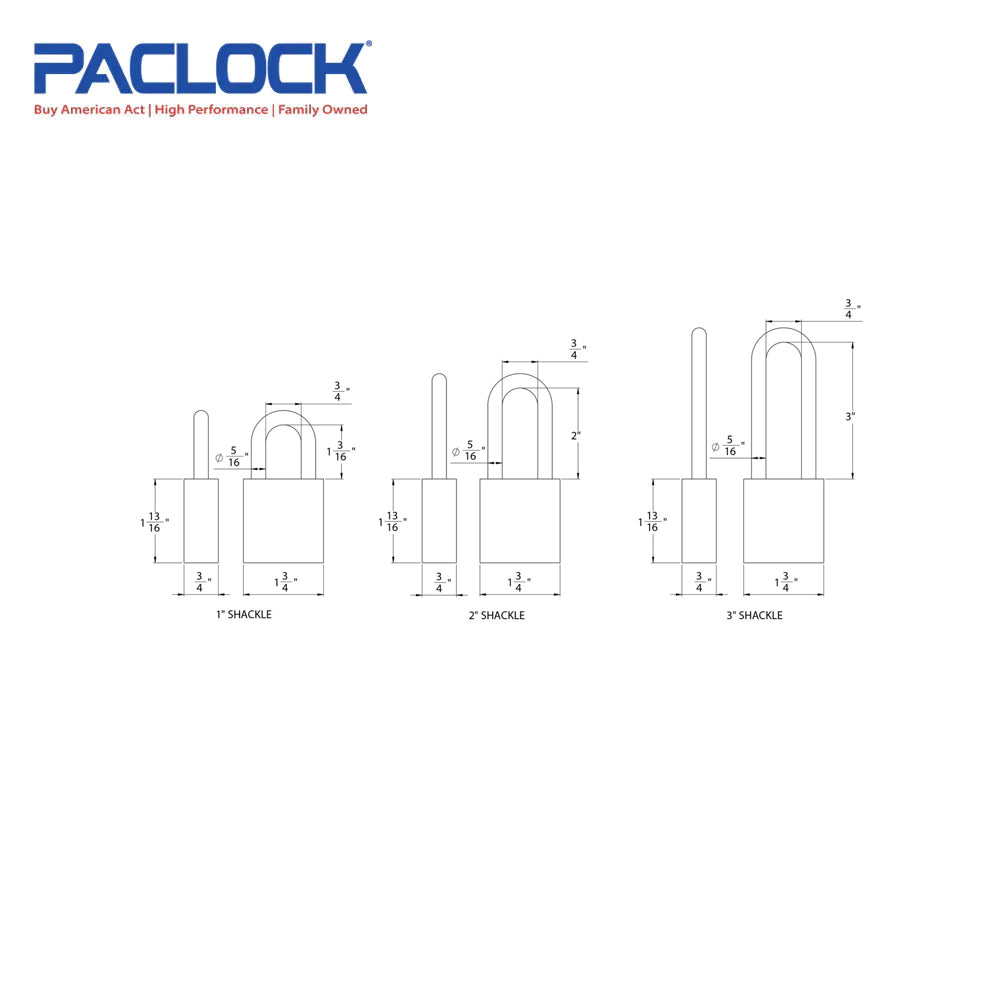 PACLOCK Medium-Duty Brass Padlock with Brass Finish and 3/4 Inch Shackle Spread 150 Series