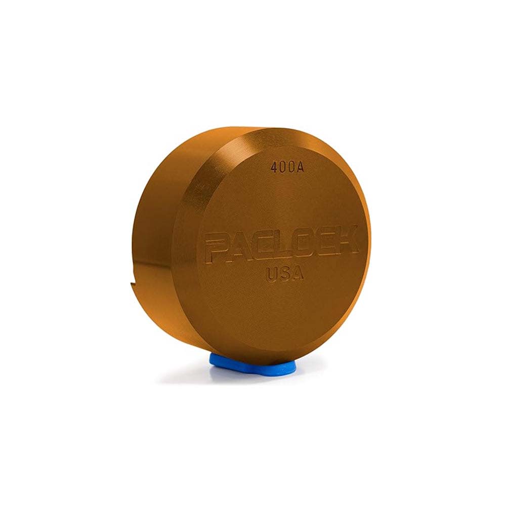 PACLOCK Hidden-Shackle Aluminum Stepped Back Hockey-Puck-Style Lock with P0 Keyway 400A Series - Hardened Steel Shackles