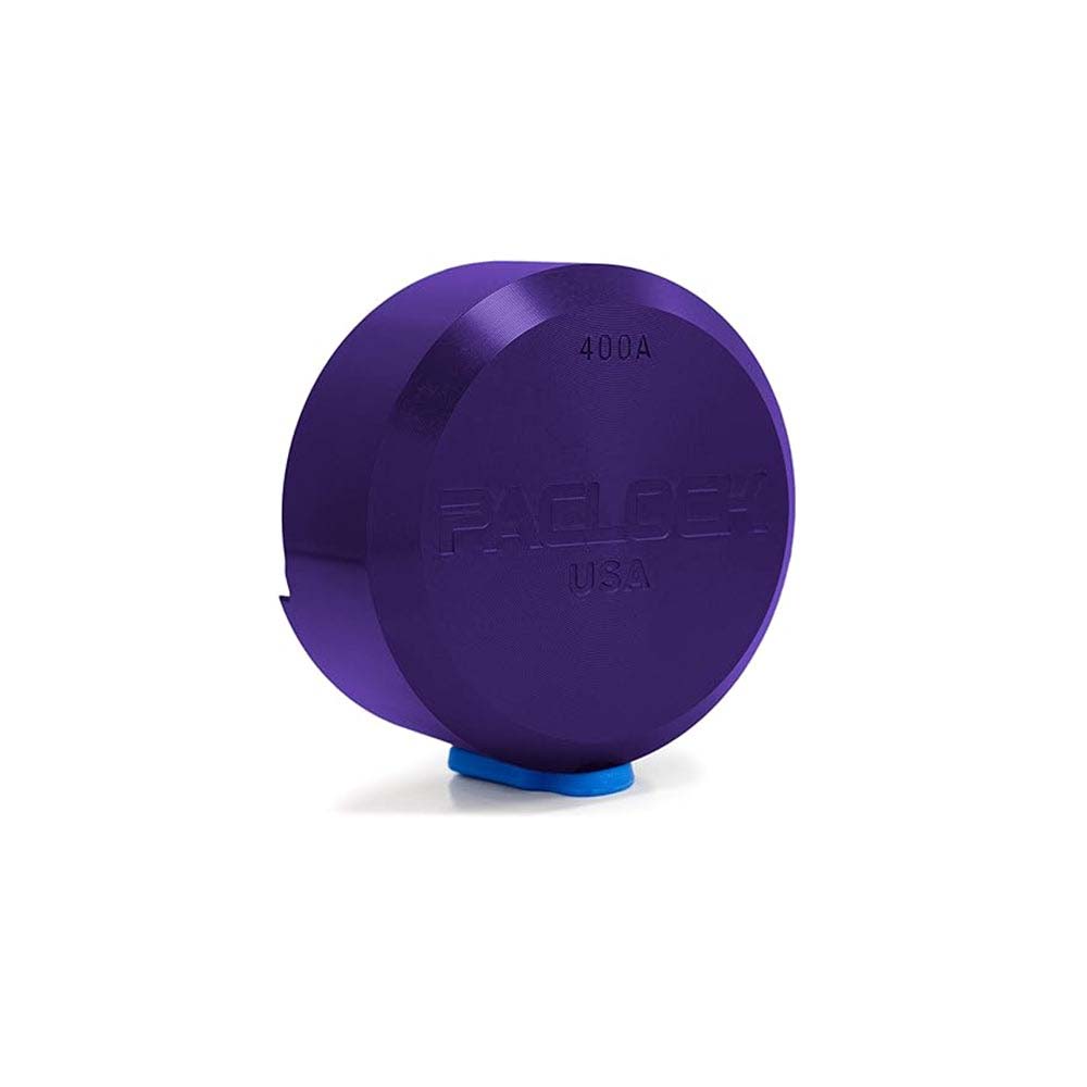 PACLOCK Hidden-Shackle Aluminum Stepped Back Hockey-Puck-Style Lock with PR2 Keyway 400A Series - Hardened Steel Shackles