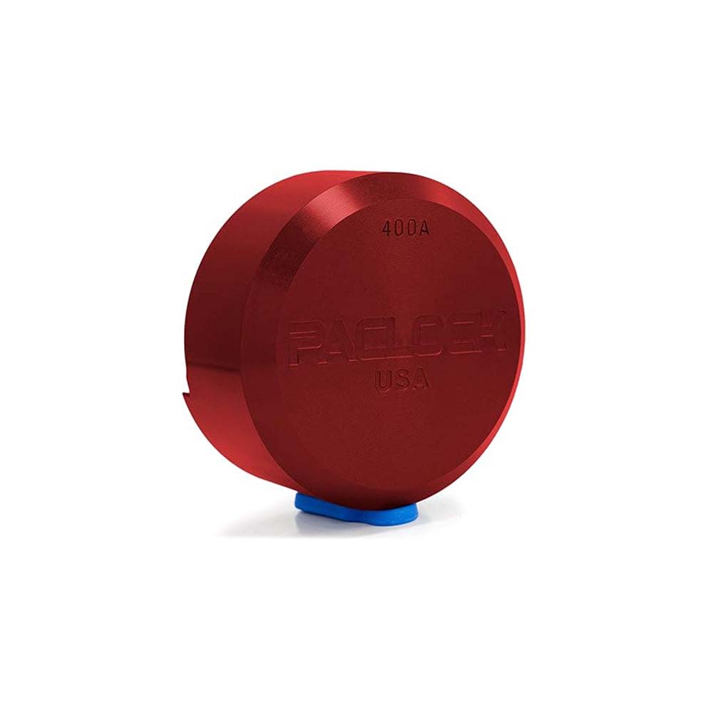 PACLOCK Hidden-Shackle Aluminum Stepped Back Hockey-Puck-Style Lock with P0 Keyway 400A Series - Hardened Steel Shackles