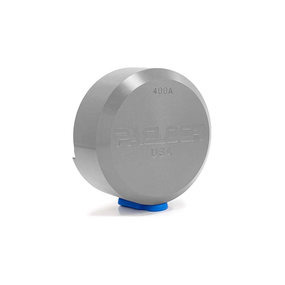 PACLOCK Hidden-Shackle Aluminum Stepped Back Hockey-Puck-Style Lock with M1 Keyway 400A Series - Hardened Steel Shackles