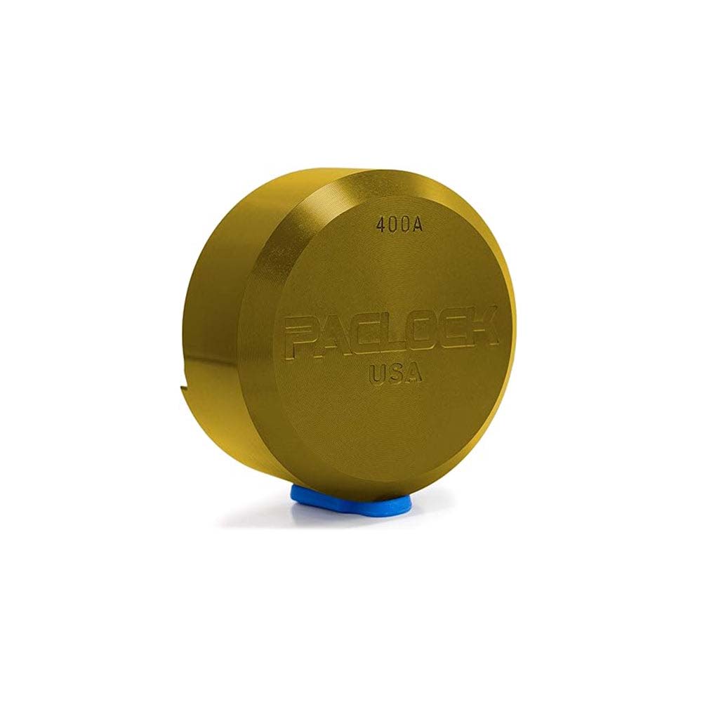 PACLOCK Hidden-Shackle Aluminum Stepped Back Hockey-Puck-Style Lock with M1 Keyway 400A Series - Hardened Steel Shackles