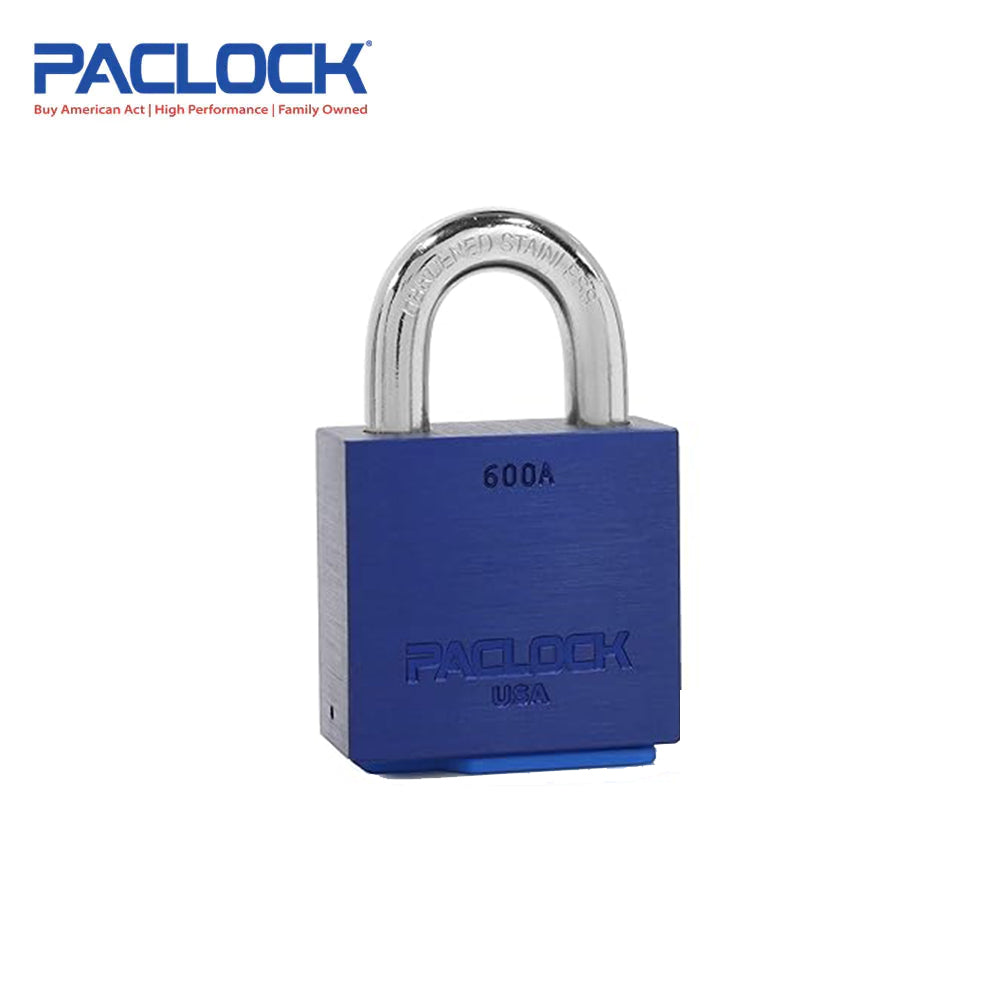 PACLOCK Ultra-Heavy-Duty Aluminum Padlock with 3/4 Inch Shackle Spread and P0 Keyway 600A Series - Hardened Steel Shackles