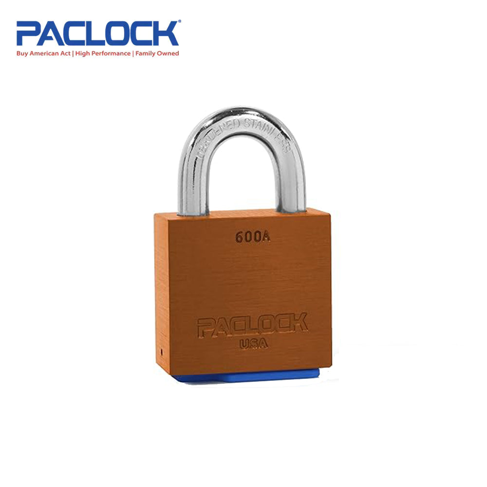PACLOCK Ultra-Heavy-Duty Aluminum Padlock with 3/4 Inch Shackle Spread and P0 Keyway 600A Series - Hardened Steel Shackles