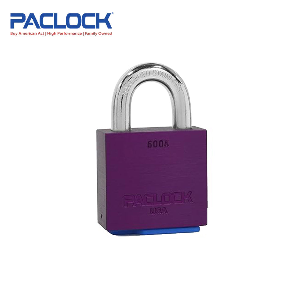 PACLOCK Ultra-Heavy-Duty Aluminum Padlock with 3/4 Inch Shackle Spread and PR1 Keyway 600A Series - Hardened Steel Shackles
