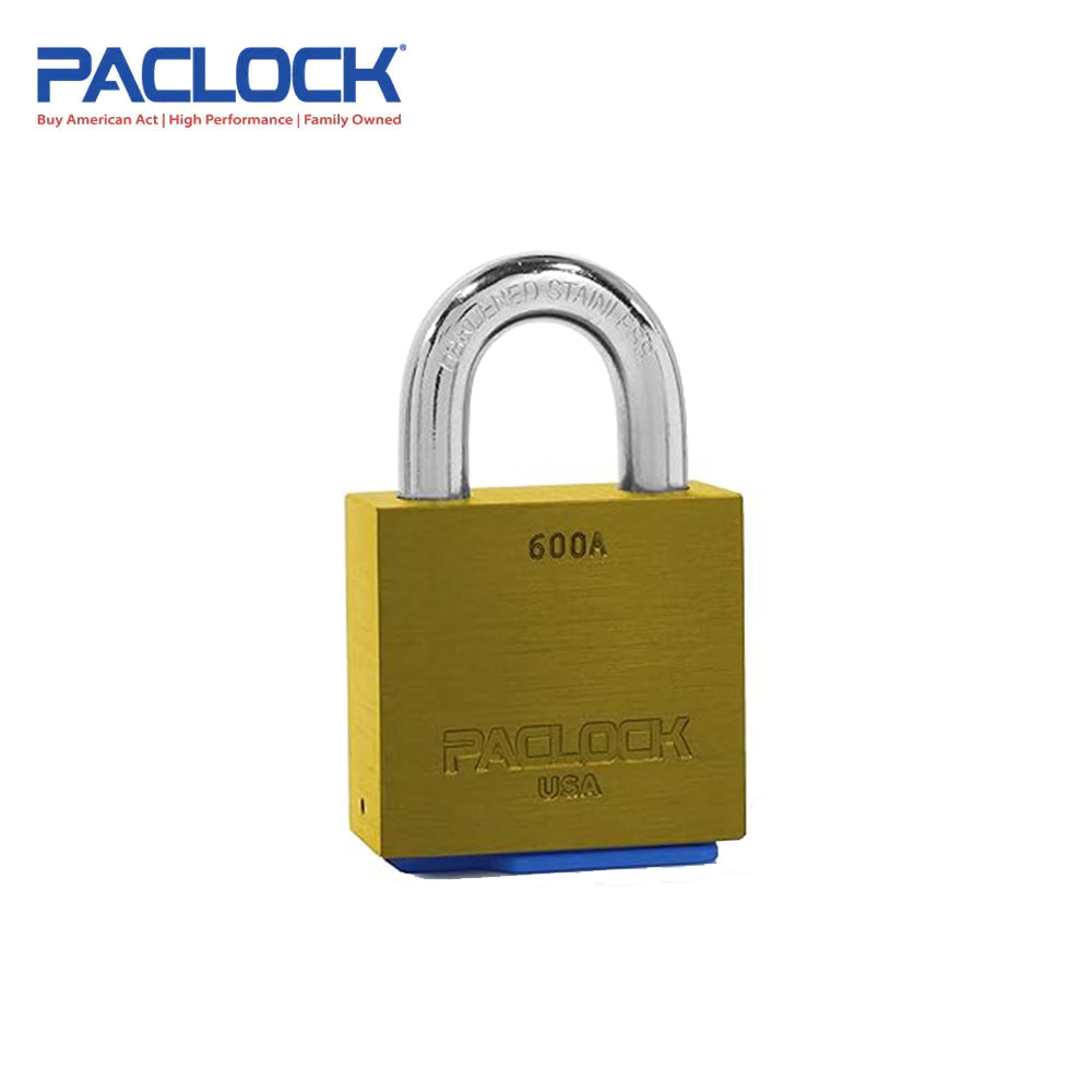 PACLOCK Ultra-Heavy-Duty Aluminum Padlock with 3/4 Inch Shackle Spread and P0 Keyway 600A Series - Hardened Steel Shackles