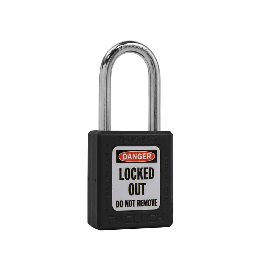 PACLOCK Thermoplastic 7-Pin Lock - Tag Out Padlock with Shackle Spread 3/4 Inch and Keyways PR2 PL410-PRO Series - 316 Stainless Steel Shackles