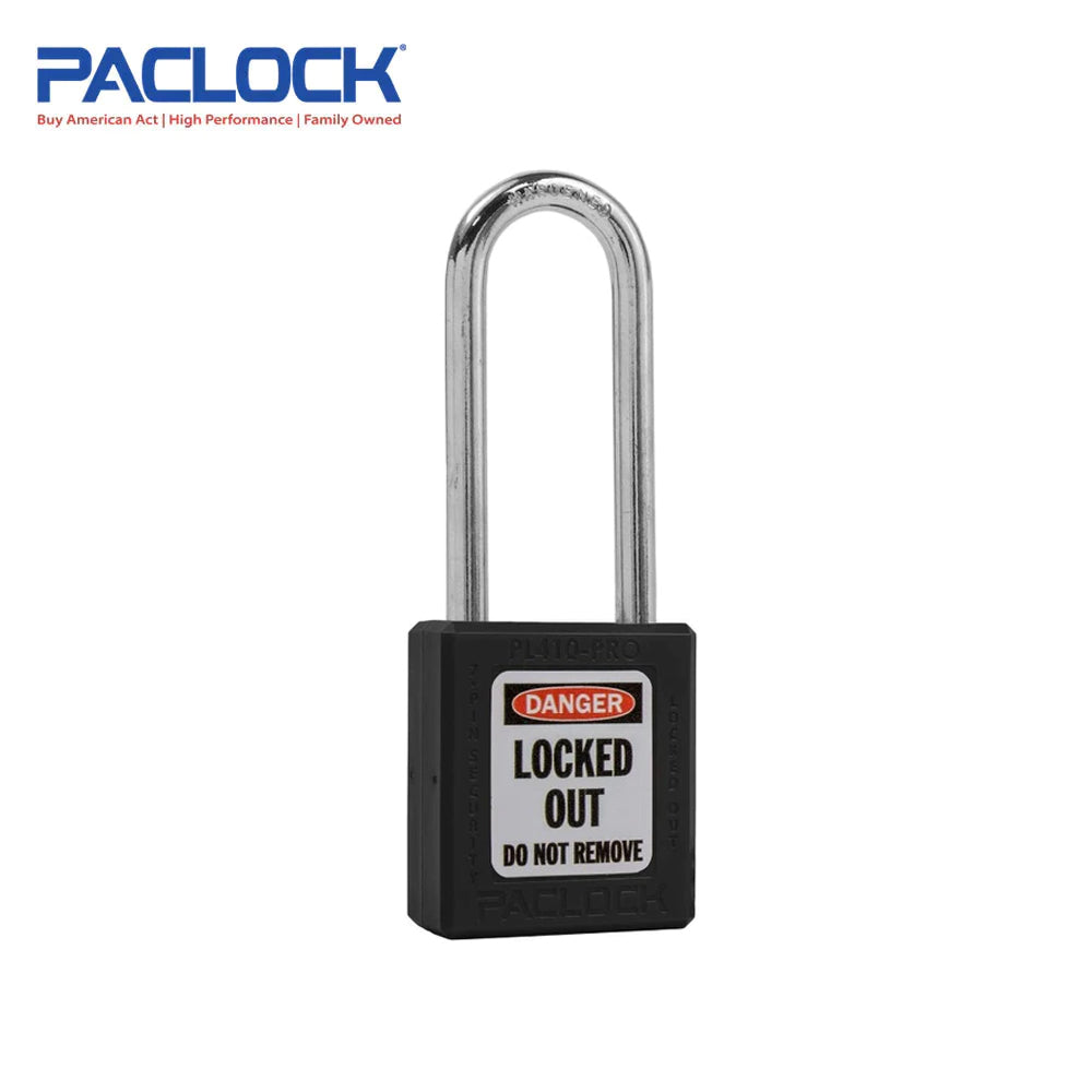 PACLOCK Thermoplastic 7-Pin Lock - Tag Out Padlock with Shackle Spread 3/4 Inch and Keyways PR2 PL410-PRO Series - 316 Stainless Steel Shackles
