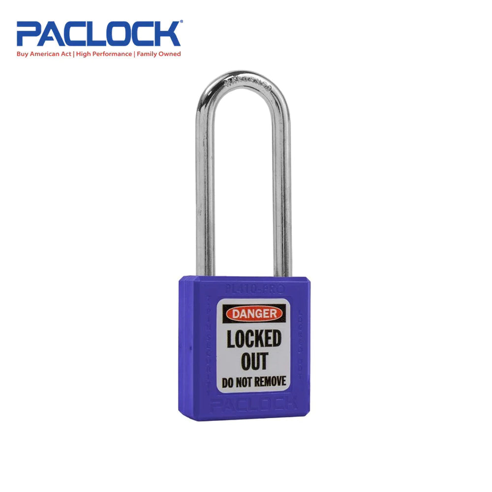 PACLOCK Thermoplastic 7-Pin Lock - Tag Out Padlock with Shackle Spread 3/4 Inch and Keyways PR2 PL410-PRO Series - 316 Stainless Steel Shackles