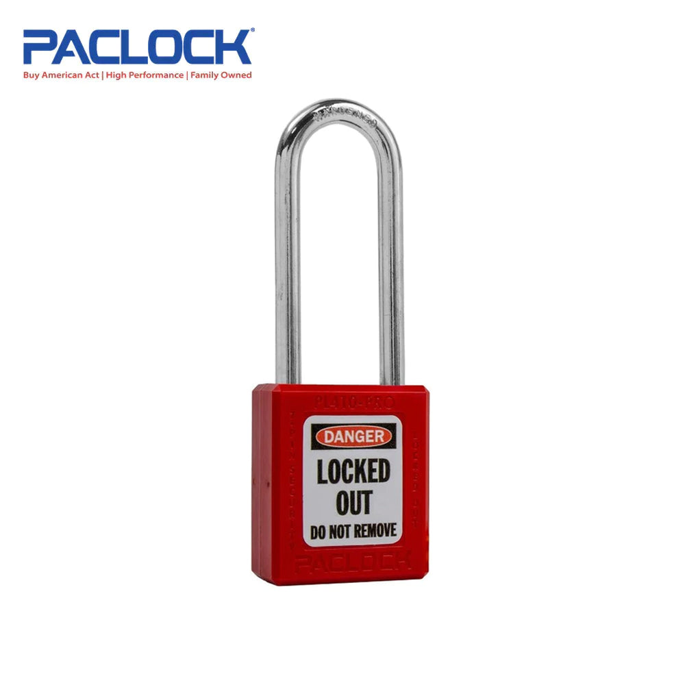 PACLOCK Thermoplastic 7-Pin Lock - Tag Out Padlock with Shackle Spread 3/4 Inch and Keyways PR2 PL410-PRO Series - 316 Stainless Steel Shackles