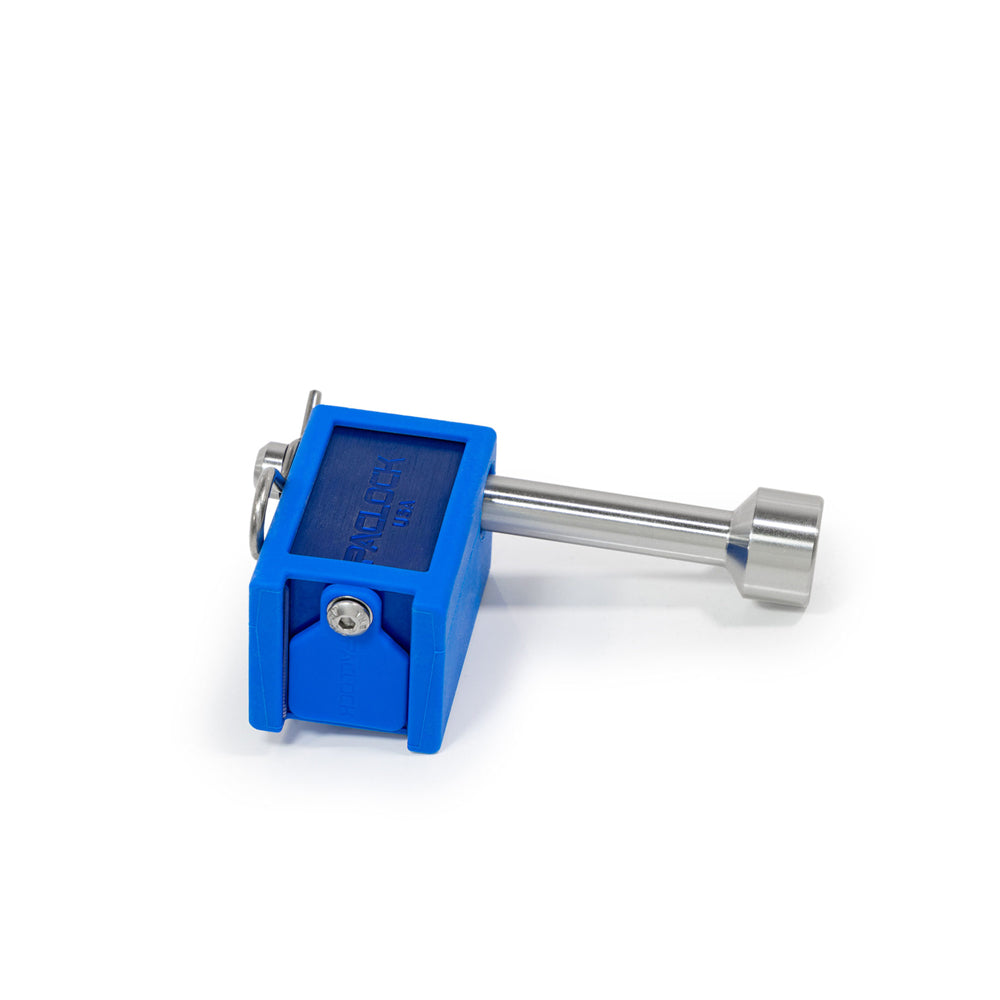 PACLOCK Locking Hitch Pin - Aluminum - for 1-1/4 Inch Receivers with M1 Keyway TL80A-125 Series - 316 Stainless Steel Shackles