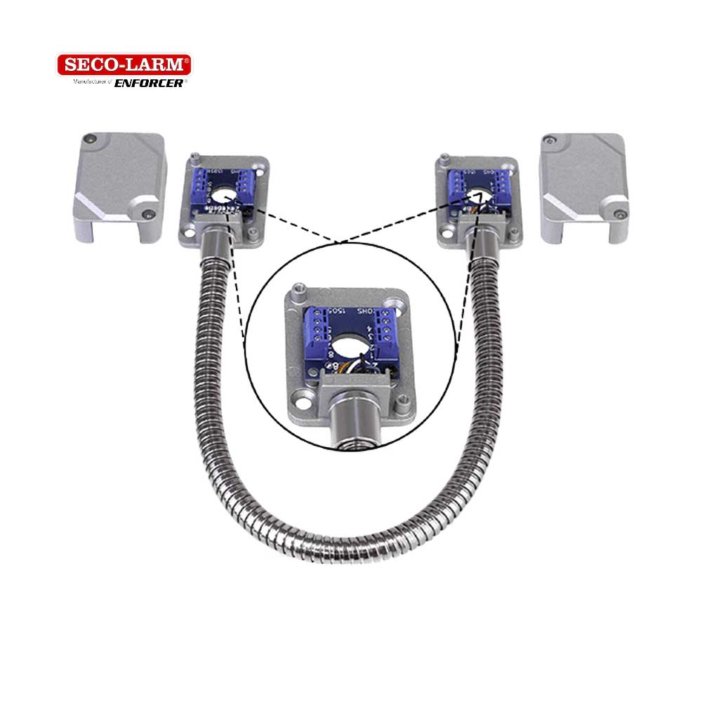 SECO-LARM SD-969-T15Q/S Armored Electric Door Cord - Removable Covers, Silver, 15 (39cm)