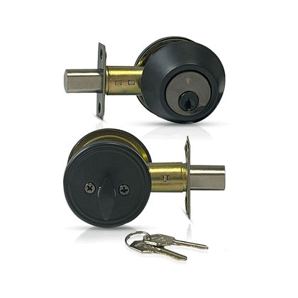 ECS HARDWARE - Durable Single Cylinder Deadbolt Lock - Oil Rubbed Bronze - Grade 3 (SC1/KW1)