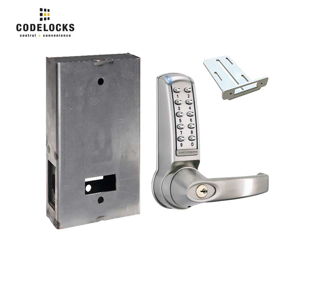 Codelocks CL4210 Brushed Steel, Electronic, Tubular Latchbolt Gate Box