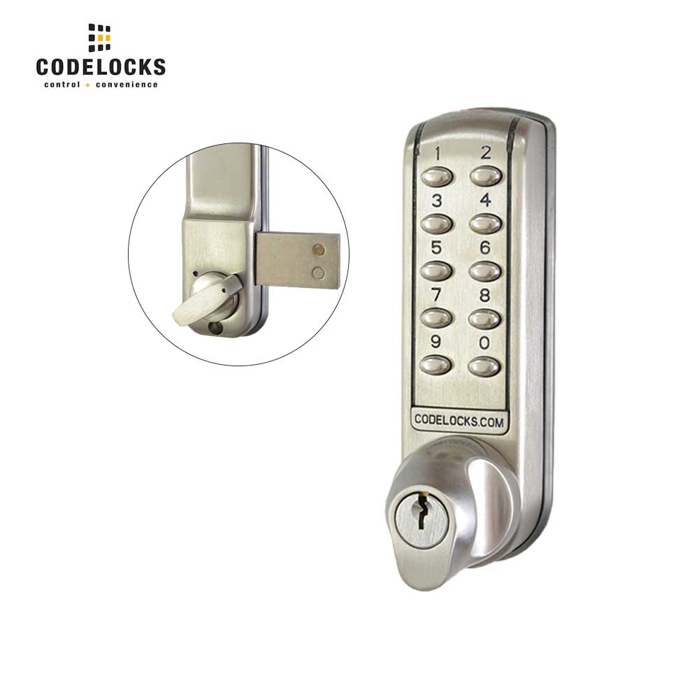 Steel Code Locks Codelocks CL2200 Electronic Brushed Steel Surface Deadbolt with Dual B