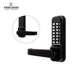 Codelocks CL410 Mechanical, Medium Duty, Marine Grade Black, Optional Backset, Tubular Mortise Latchbolt with Passage Function