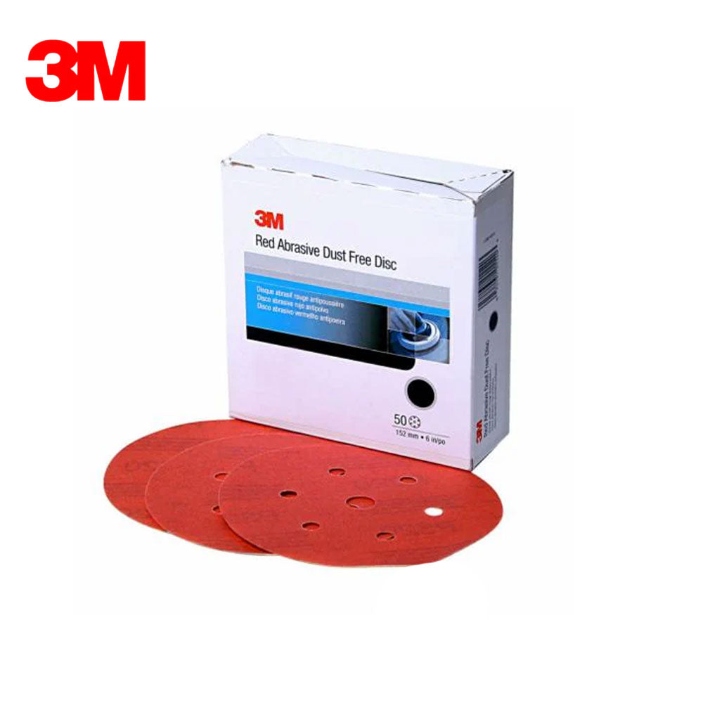 3M - Hookit Abrasive Disc Dust Free with Vacuum Supported - 6 Inch - Red - 50 Per Box
