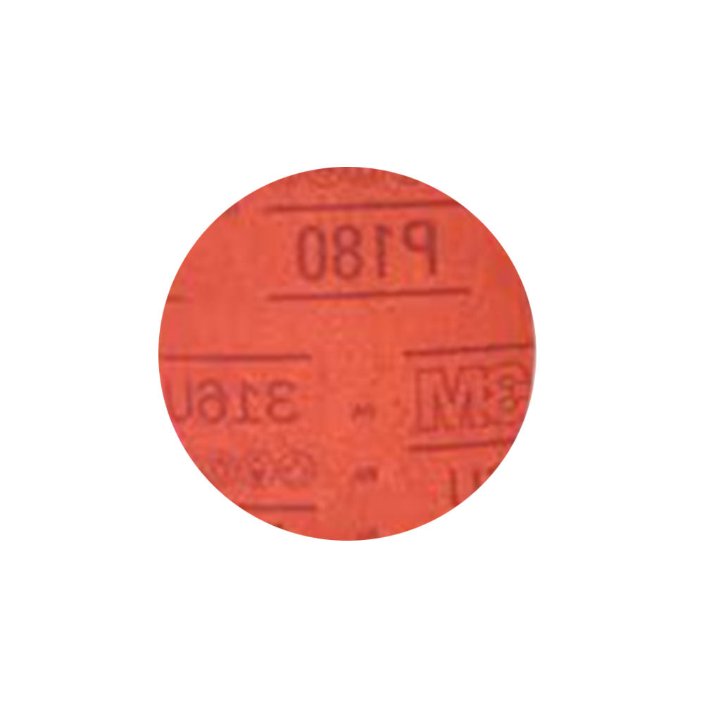 3M - 01298 - Hookit Abrasive Disc without Vacuum Supported - 5 Inch - P180 Grit - Medium Grade - A Weight - Red - 50 Disc Per Box