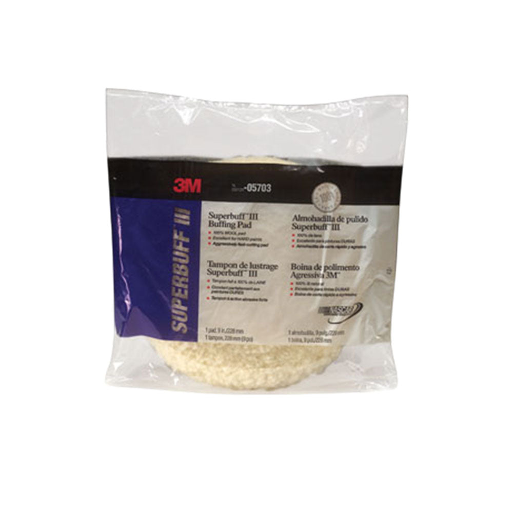 3M - Wool Compounding Pad with 4,500 rpm Maximum Speed - 9 Inch - Double Sided