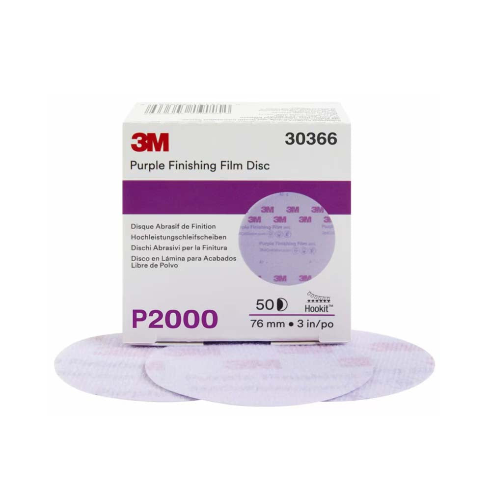 3M - Hookit Purple Finishing Film Abrasive Disc 260L - 3 Inch - 50 Per Box