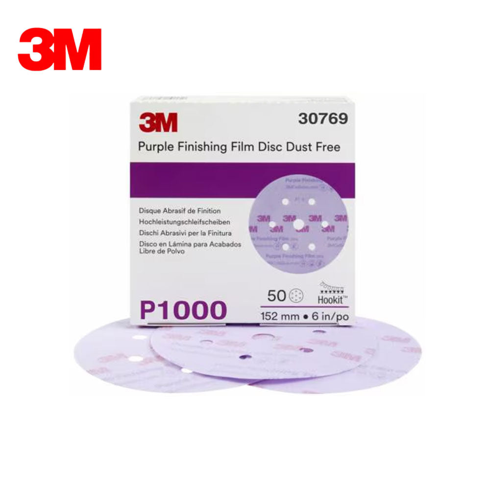 3M - 30769 - Hookit Purple Finishing Film Abrasive Disc 260L - Dust Free - 6 Inch - P1000 Grit - 50 Per Box