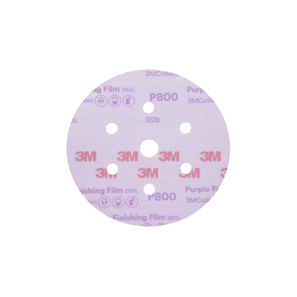 3M - 30770 - Hookit Purple Finishing Film Abrasive Disc 260L - Dust Free - 6 Inch - P800 Grit - 50 Per Box
