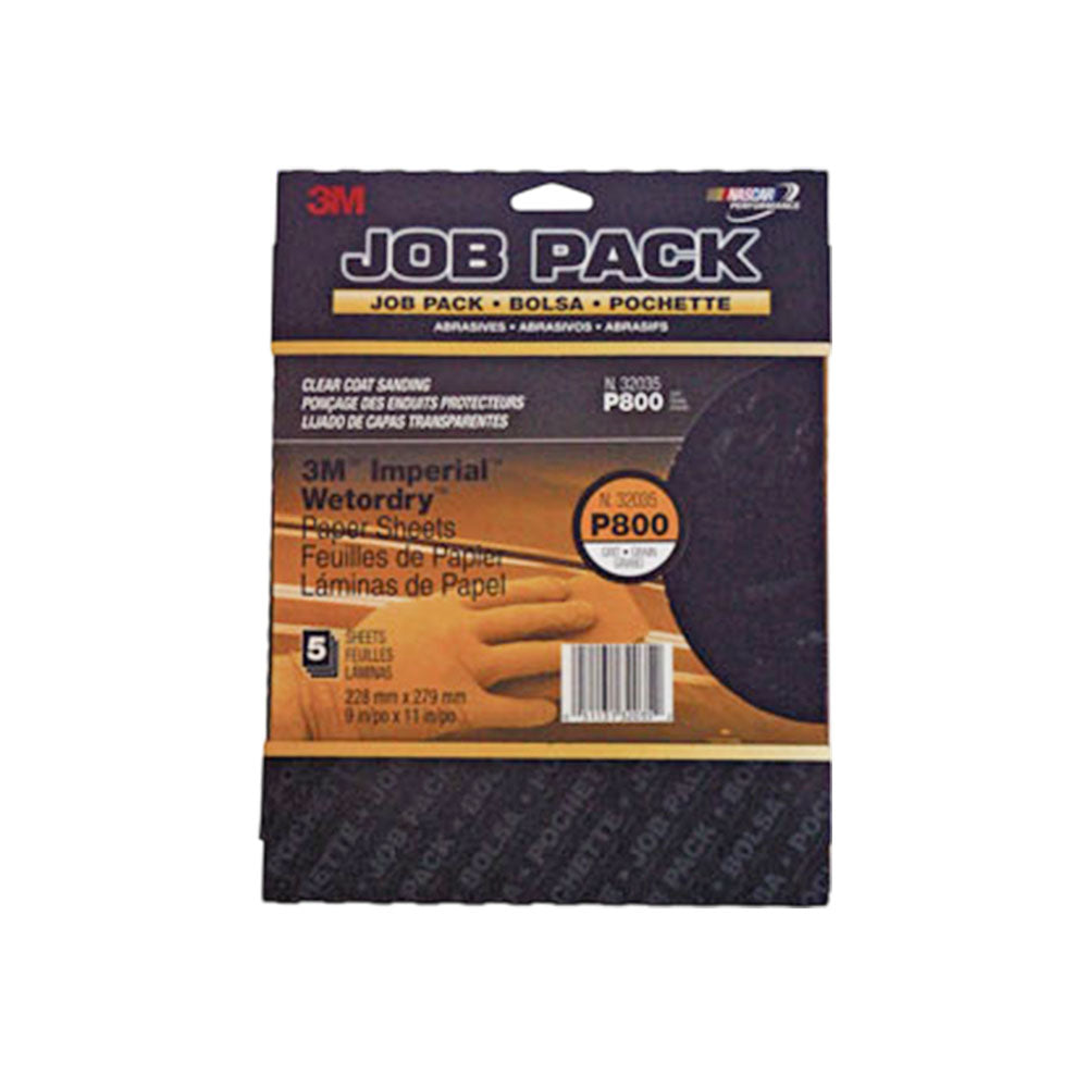 3M - 32035 - Wetordry Sandpaper - 800 Grit - 9" x 11" - 5 Sheet Per Pack