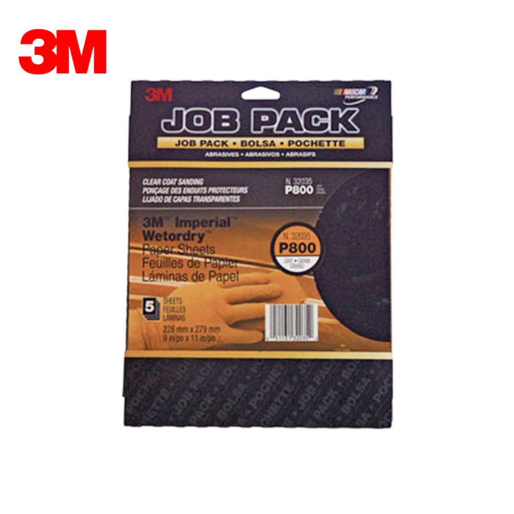 3M - 32035 - Wetordry Sandpaper - 800 Grit - 9" x 11" - 5 Sheet Per Pack